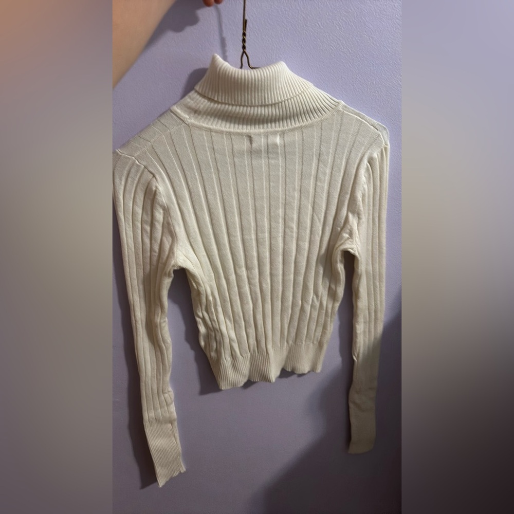Ardene Cream Cowl Neck Ribbed Sweater